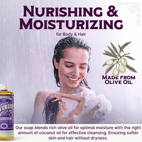 Carolina Castile Soap Lavender Label details highlight pure essential oils and no artificial fragrances