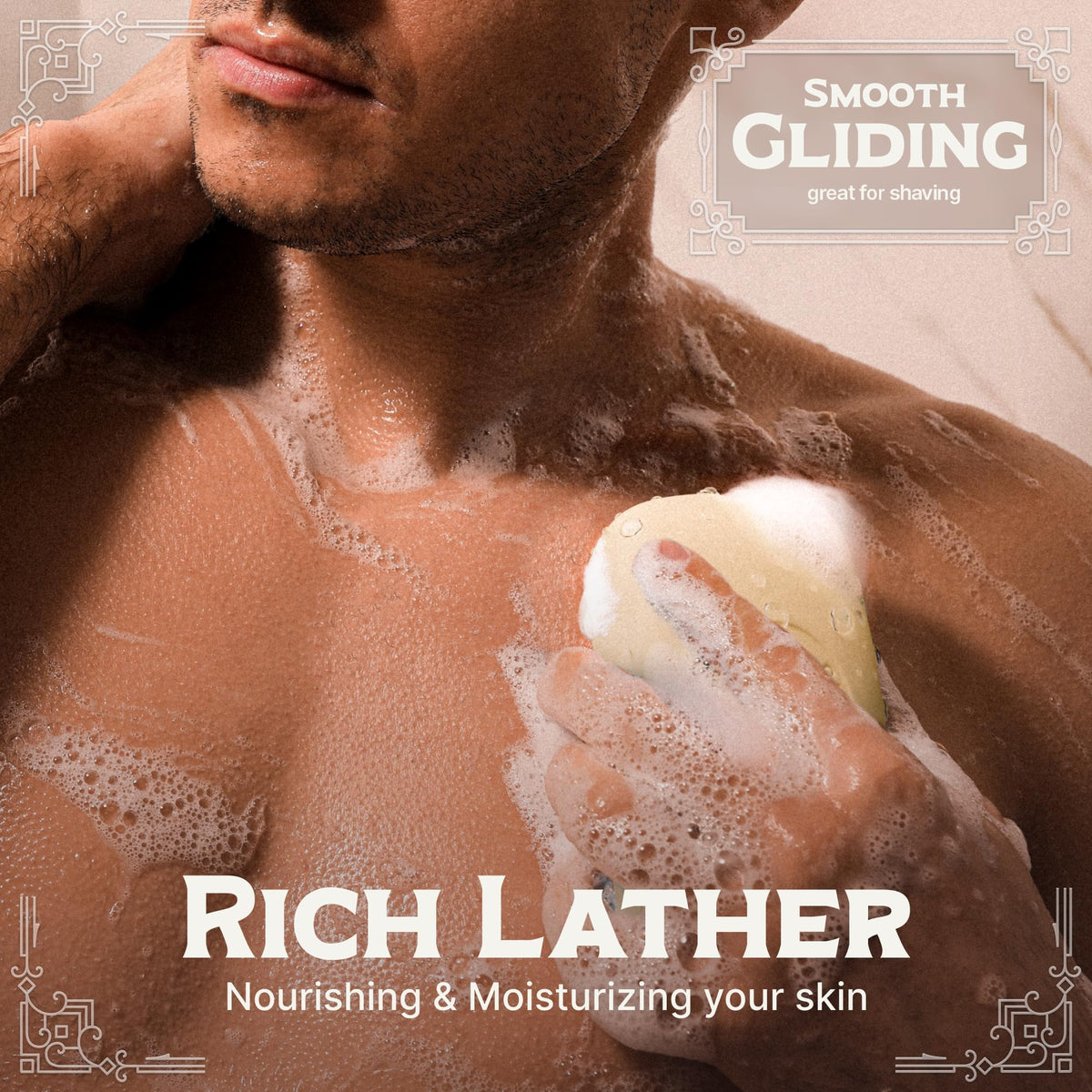 Carolina Castile Soap Organic Olive Oil bar highlights nourishing hydration for skin.