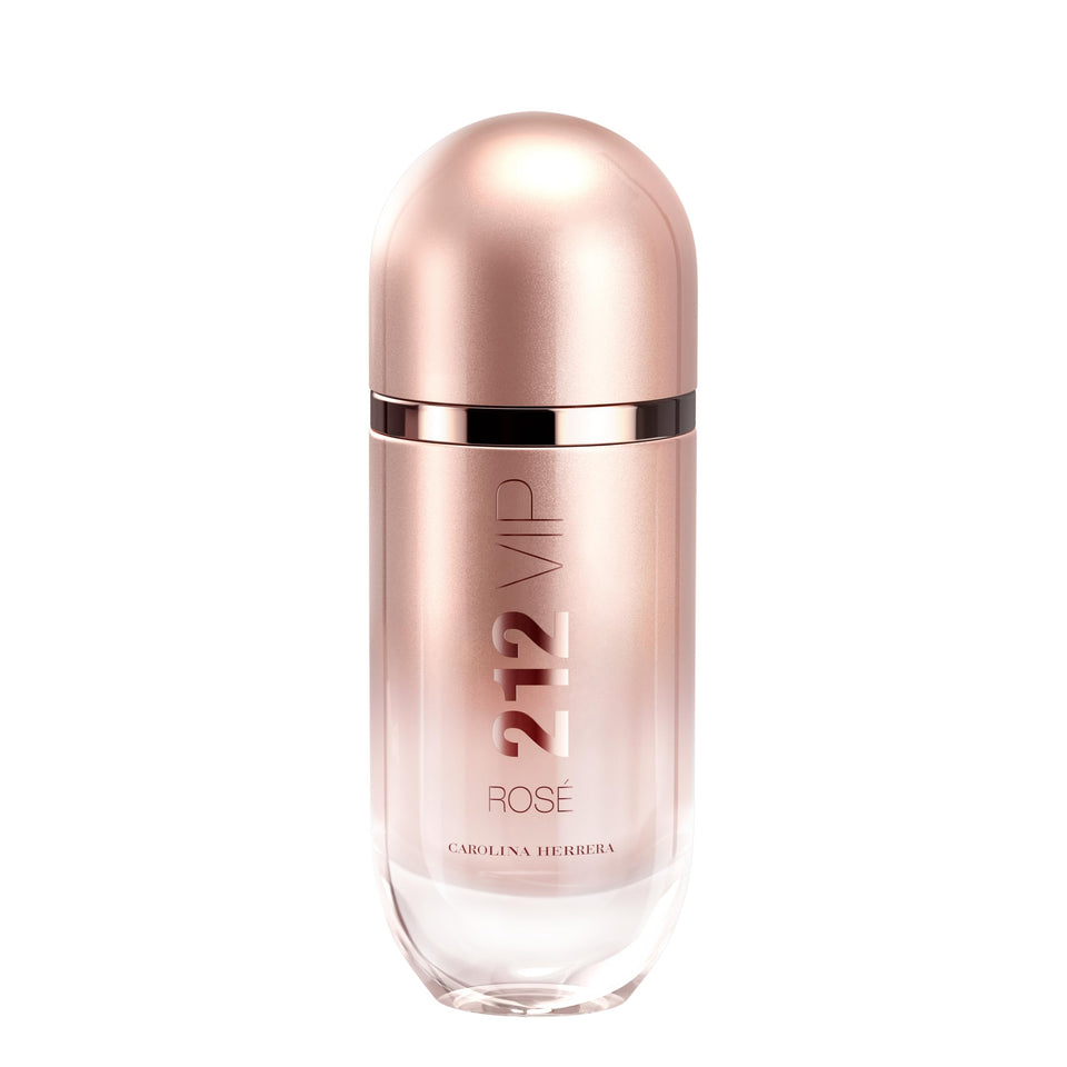 Carolina Herrera 212 VIP Rosé bottle front view for daily elegance and celebration.