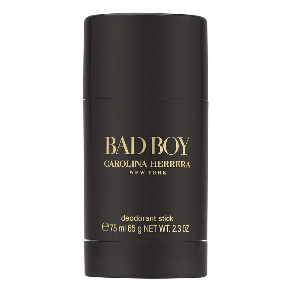 Carolina Herrera Bad Boy deodorant stick packshot for long lasting freshness and subtle fragrance.