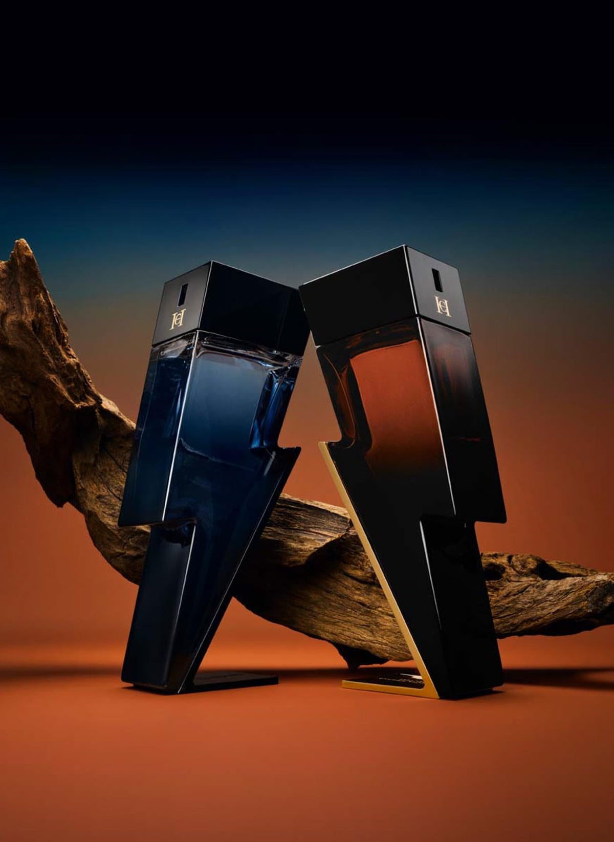 Carolina Herrera Bad Boy Elixir wood texture evokes warmth and depth.
