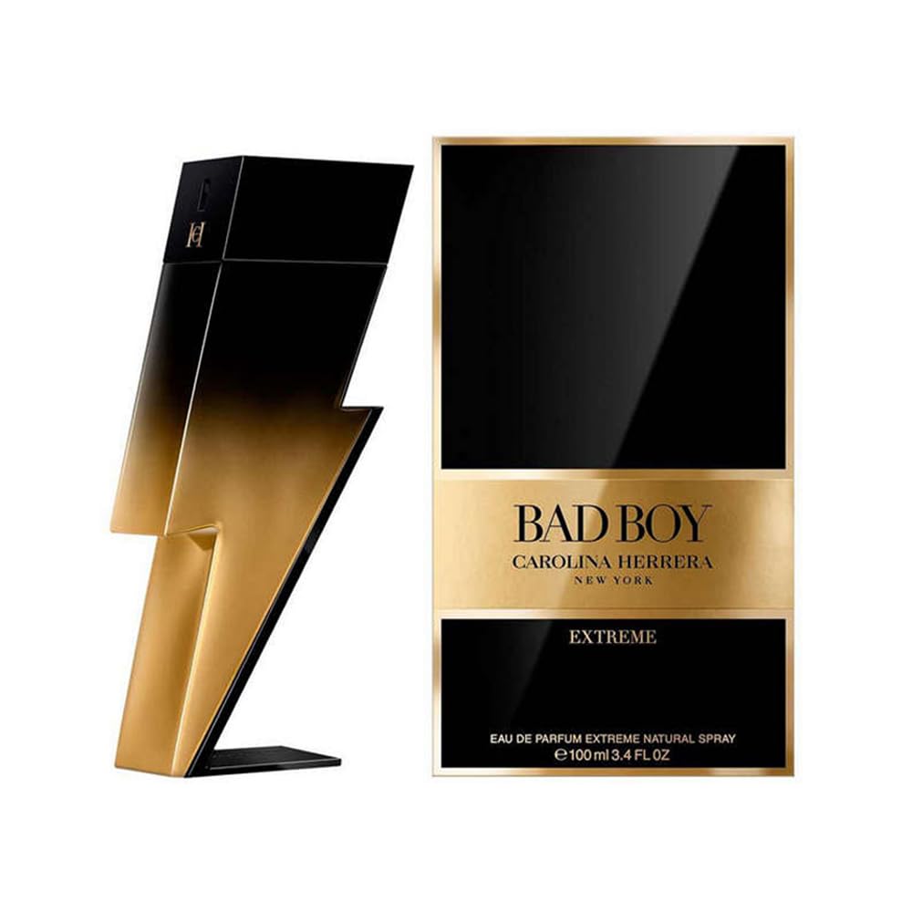 Carolina Herrera Bad Boy Extreme bottle front view, ideal for bold evening confidence.