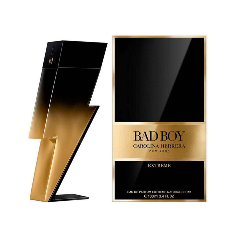 Carolina Herrera Bad Boy Extreme bottle front view, ideal for bold evening confidence.