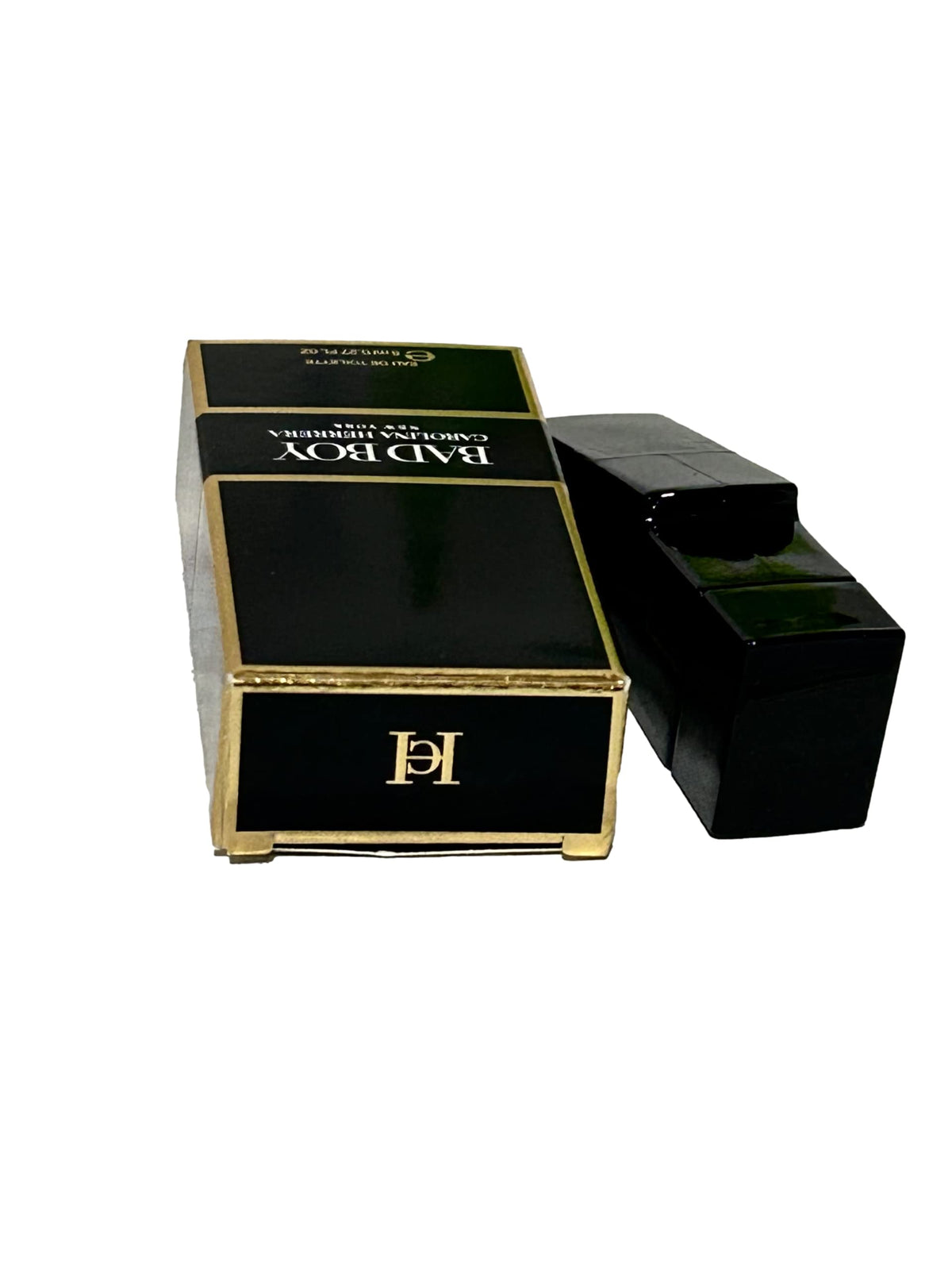 Carolina Herrera Bad Boy mini splash bottle front view for quick recognition.
