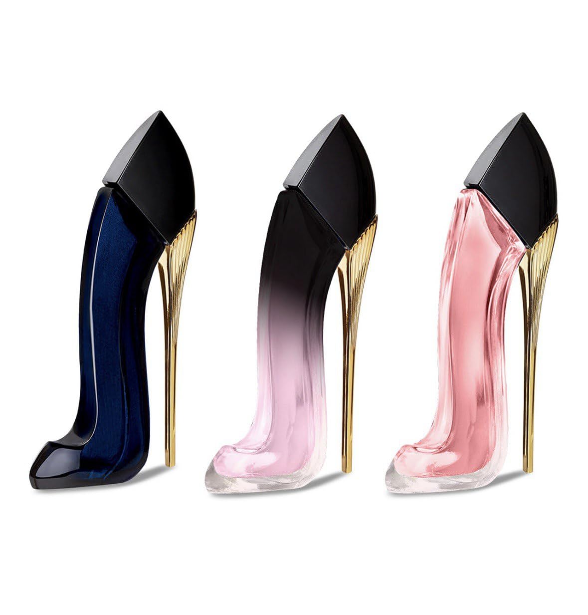 Carolina Herrera Good Girl Blush mini EDP bottle close-up for vibrant floral notes.