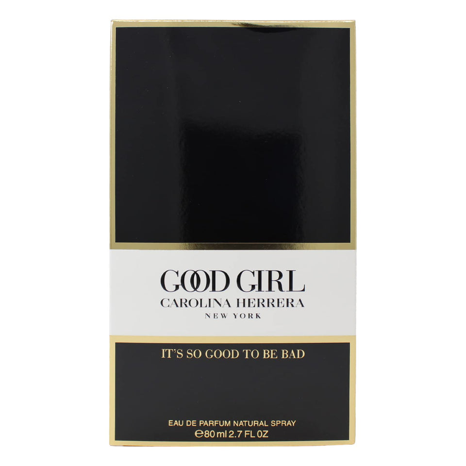 Carolina Herrera Good Girl EDP bottle front view, ideal for elegant evening occasions.