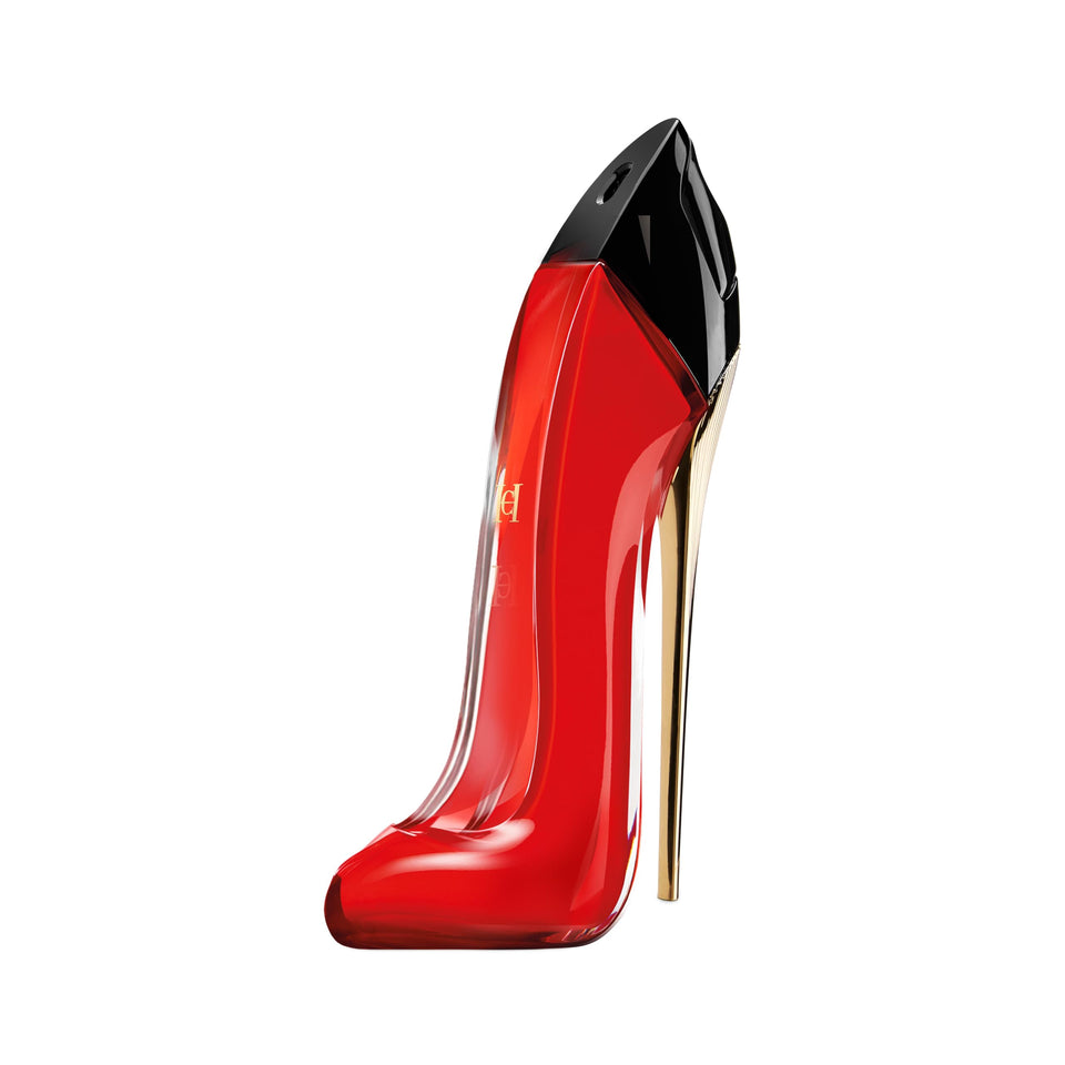 Carolina Herrera Very Good Girl bottle with red stiletto cap, ideal for a bold daily fragrance ritual.