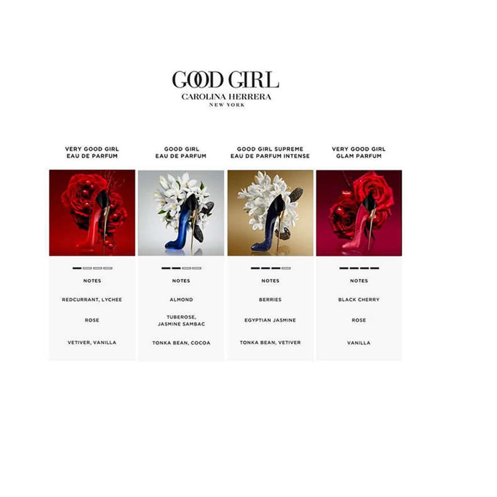 Carolina Herrera Very Good Girl Glam luxury packaging, ideal for gifting or shelf display.