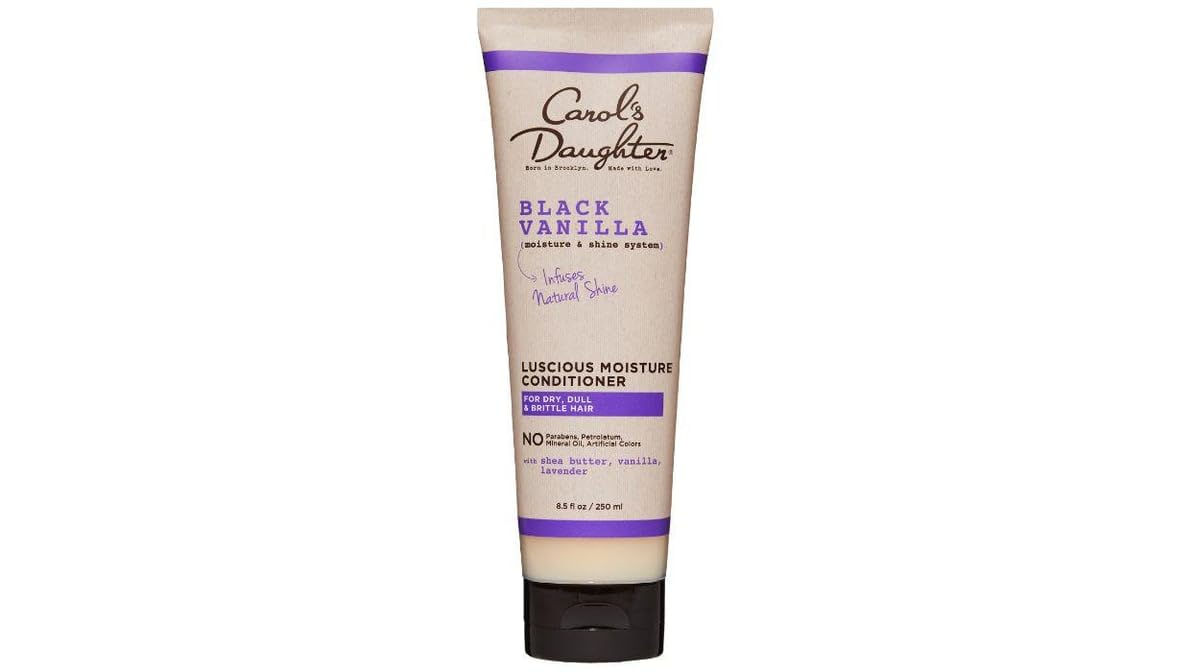 Carol's Daughter Black Vanilla Conditioner bottle pour for hydration and lavender aroma