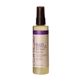 Carol's Daughter Black Vanilla Hair Sheen bottle boosts moisture and shine for soft, manageable hair.