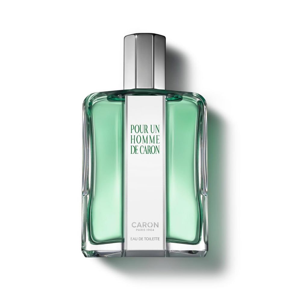 Caron Paris Pour Un Homme EDT bottle showing timeless fragrance for daily wear