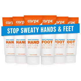 Carpe hand sweat-absorbing lotion tube for daily grip confidence