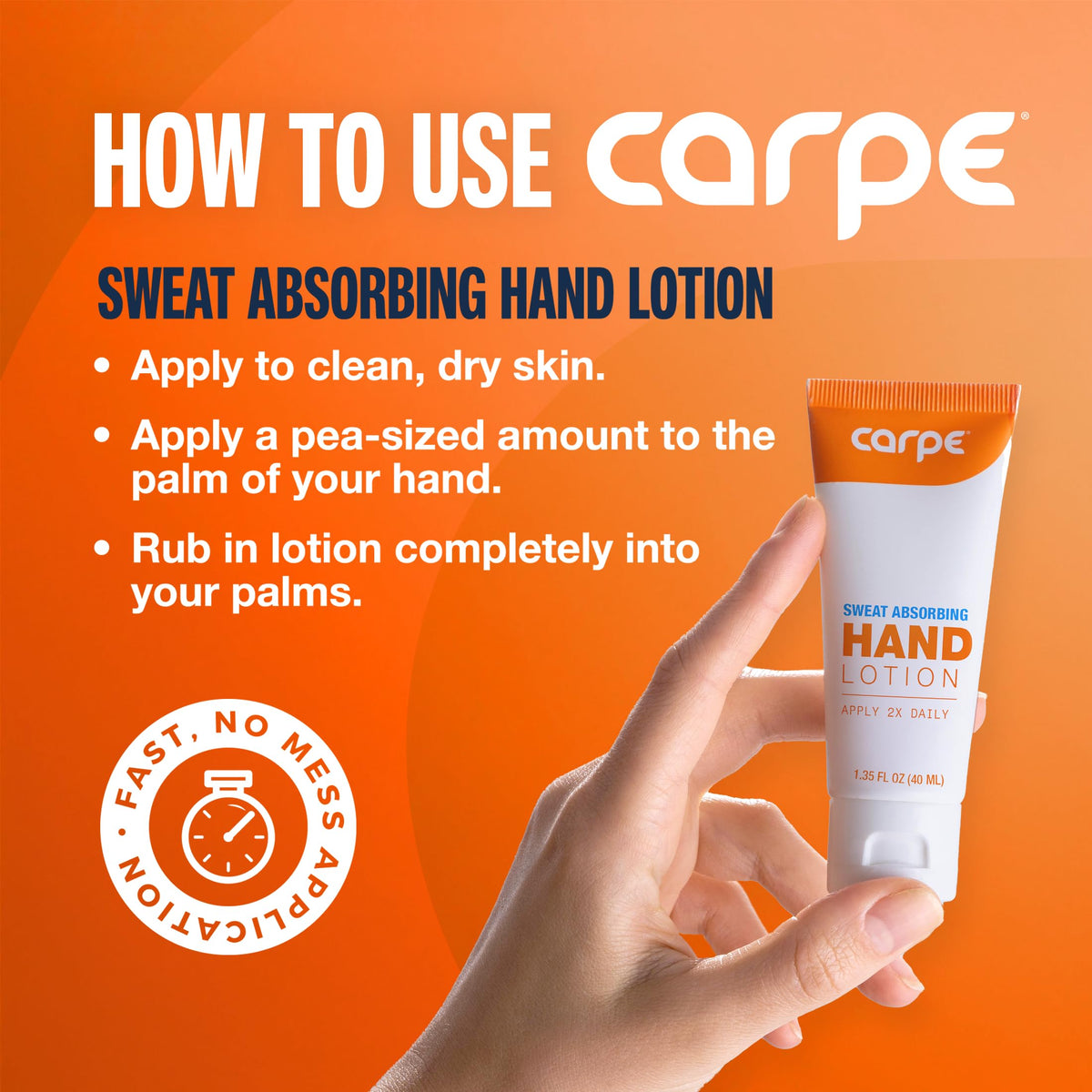 Non-greasy finish of Carpe hand lotion after absorption