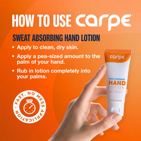 Non-greasy finish of Carpe hand lotion after absorption