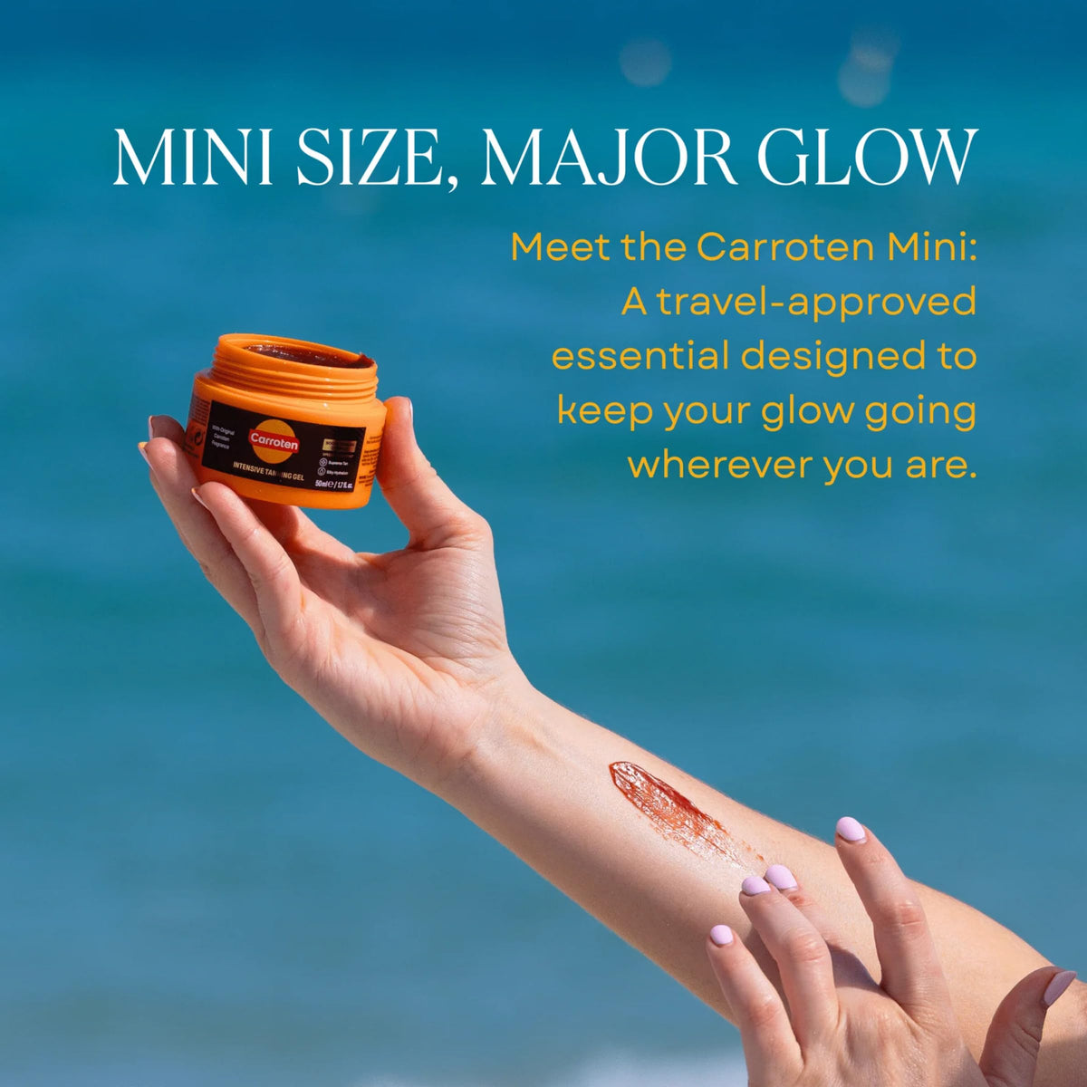 Carroten gel application spread demonstrates smooth, streak-free coverage