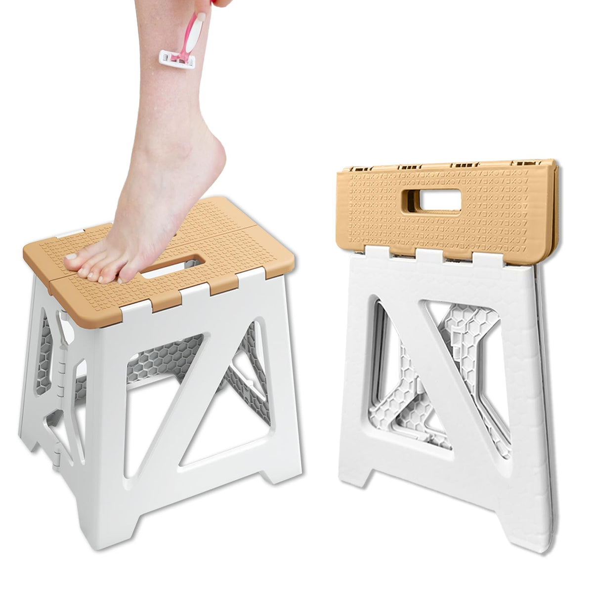 CarryEpic shower stool with folding ergonomic design for easy storage and use.