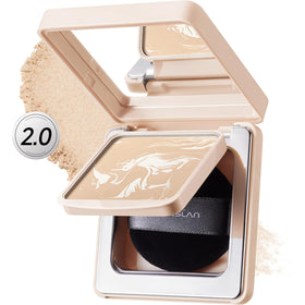 CARSLAN 2.0 Black Magnet soft focus powder compact closeup for all-day oil control.