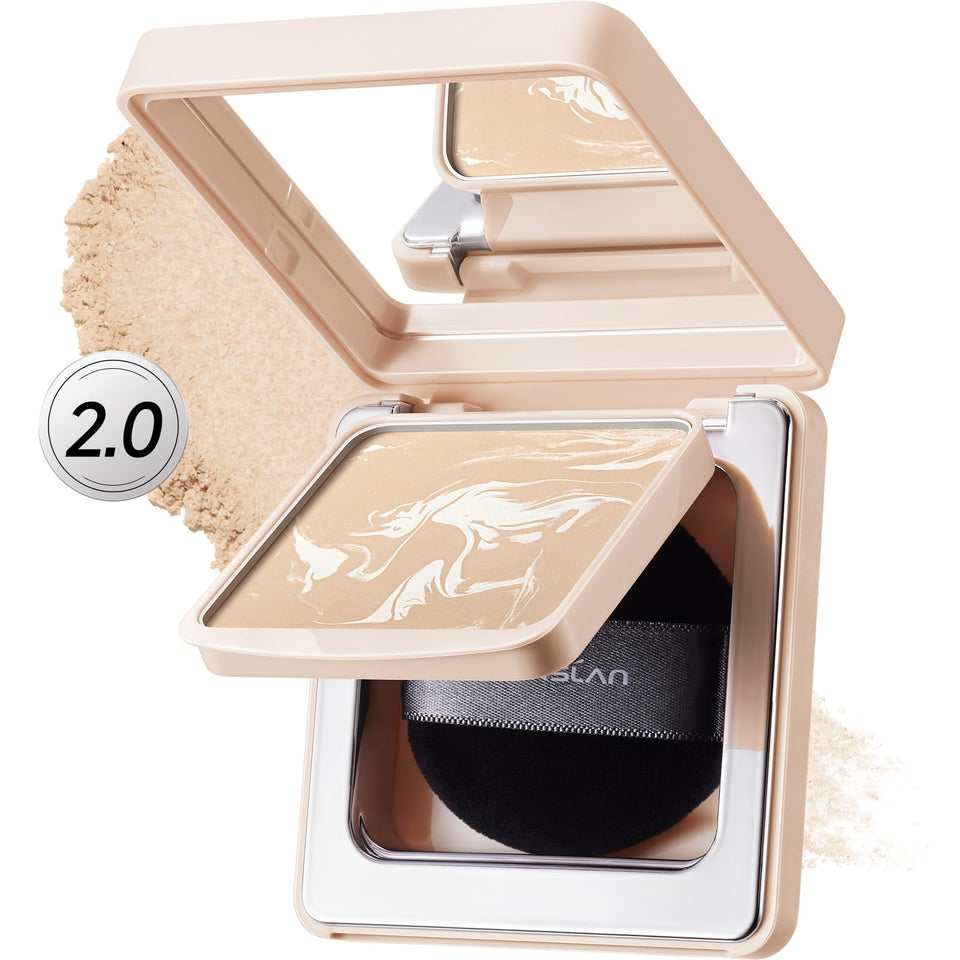 CARSLAN 2.0 Black Magnet soft focus powder compact closeup for all-day oil control.