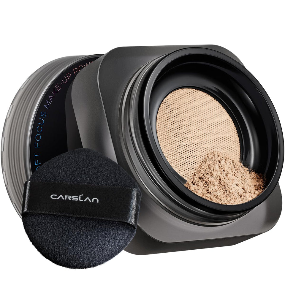 CARSLAN Soft Focus Powder with mesh sifter for mess-free, precise application