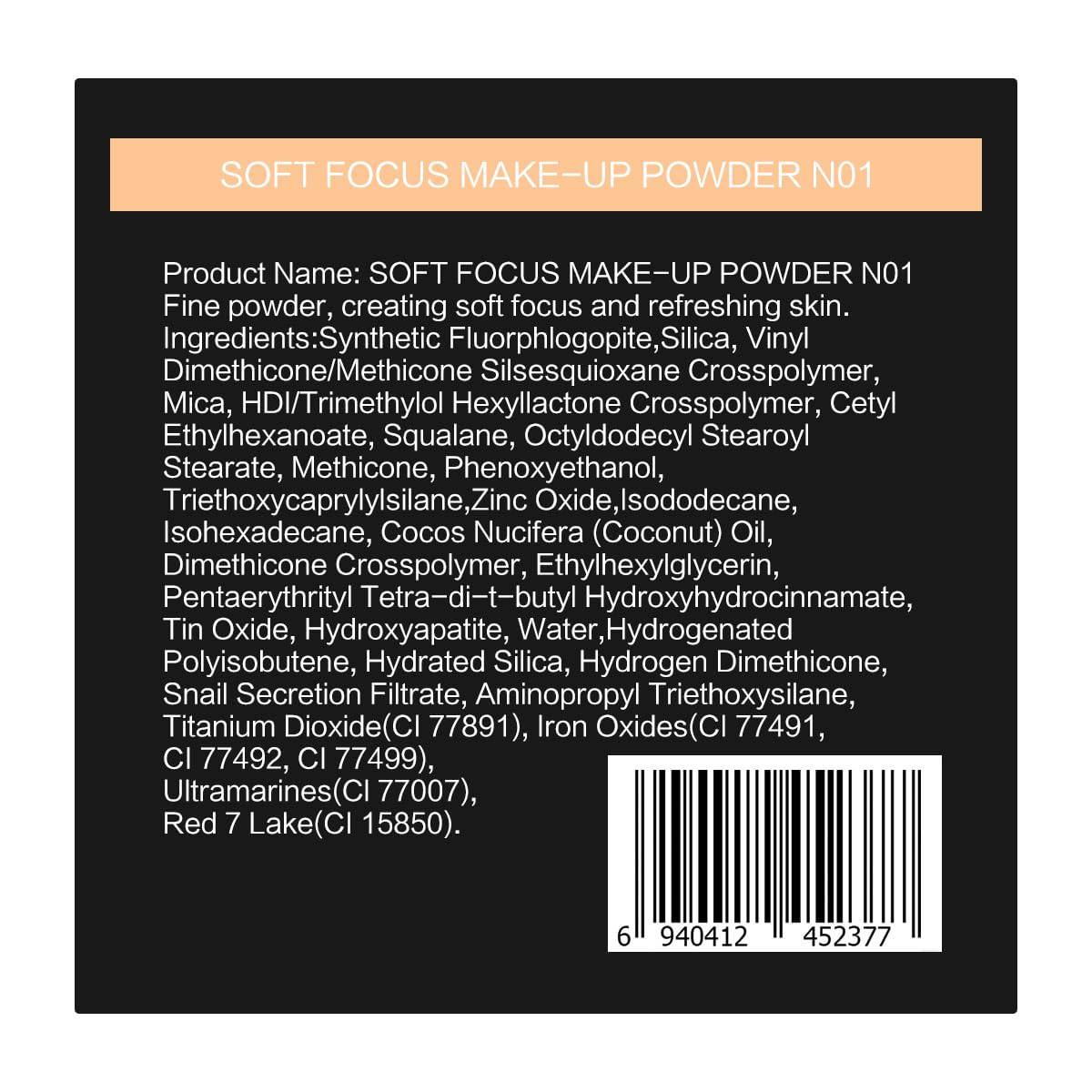 CARSLAN Soft Focus Powder on skin delivers a shine-free matte finish