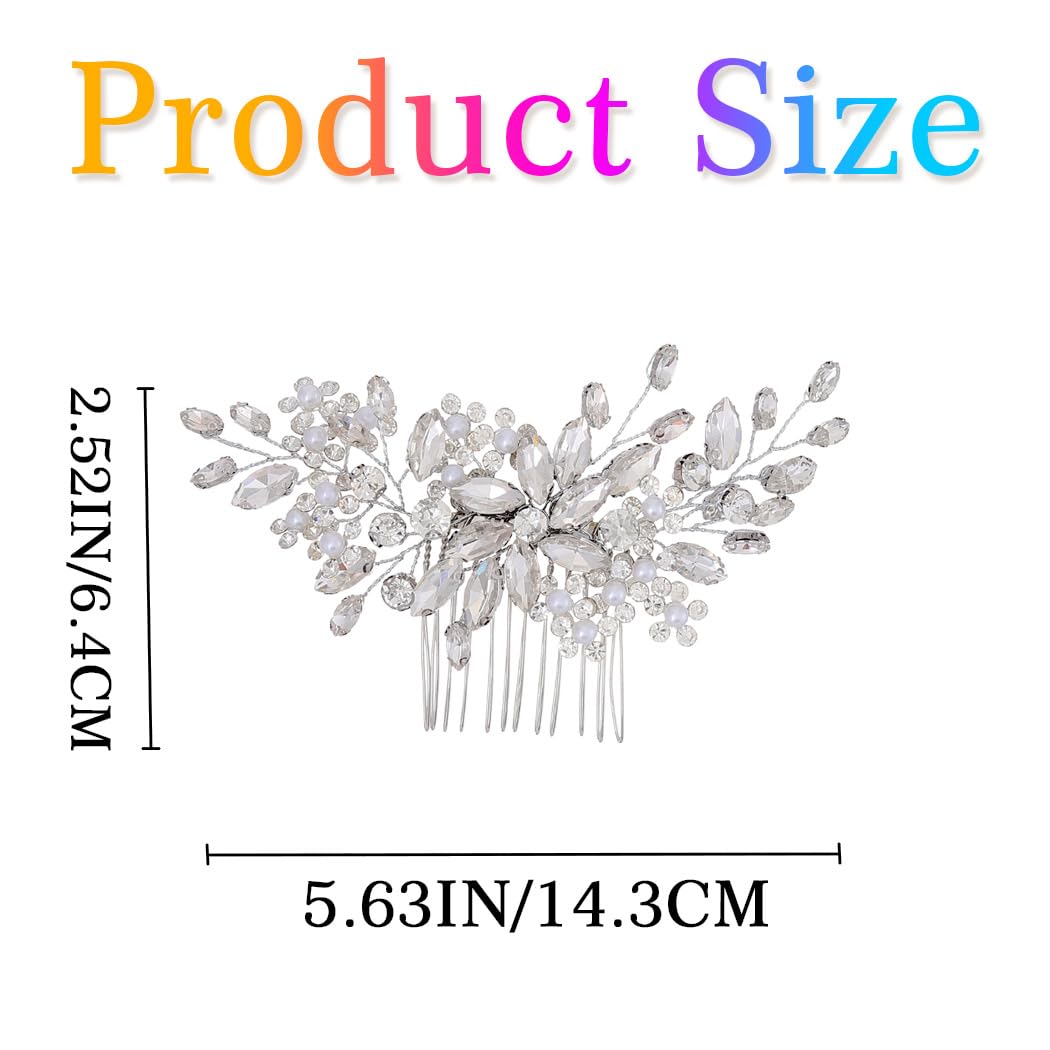 CASDRE bride hair piece in silver ideal for updos