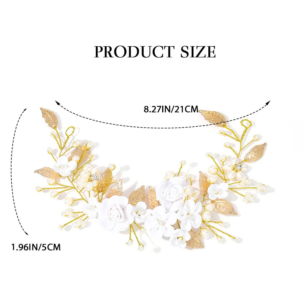 CASDRE bridesmaids-hair-piece-gold complements coordinated wedding looks and keeps hair secure.