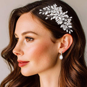 CASDRE crystal wedding hair comb in silver for elegant bridal styling
