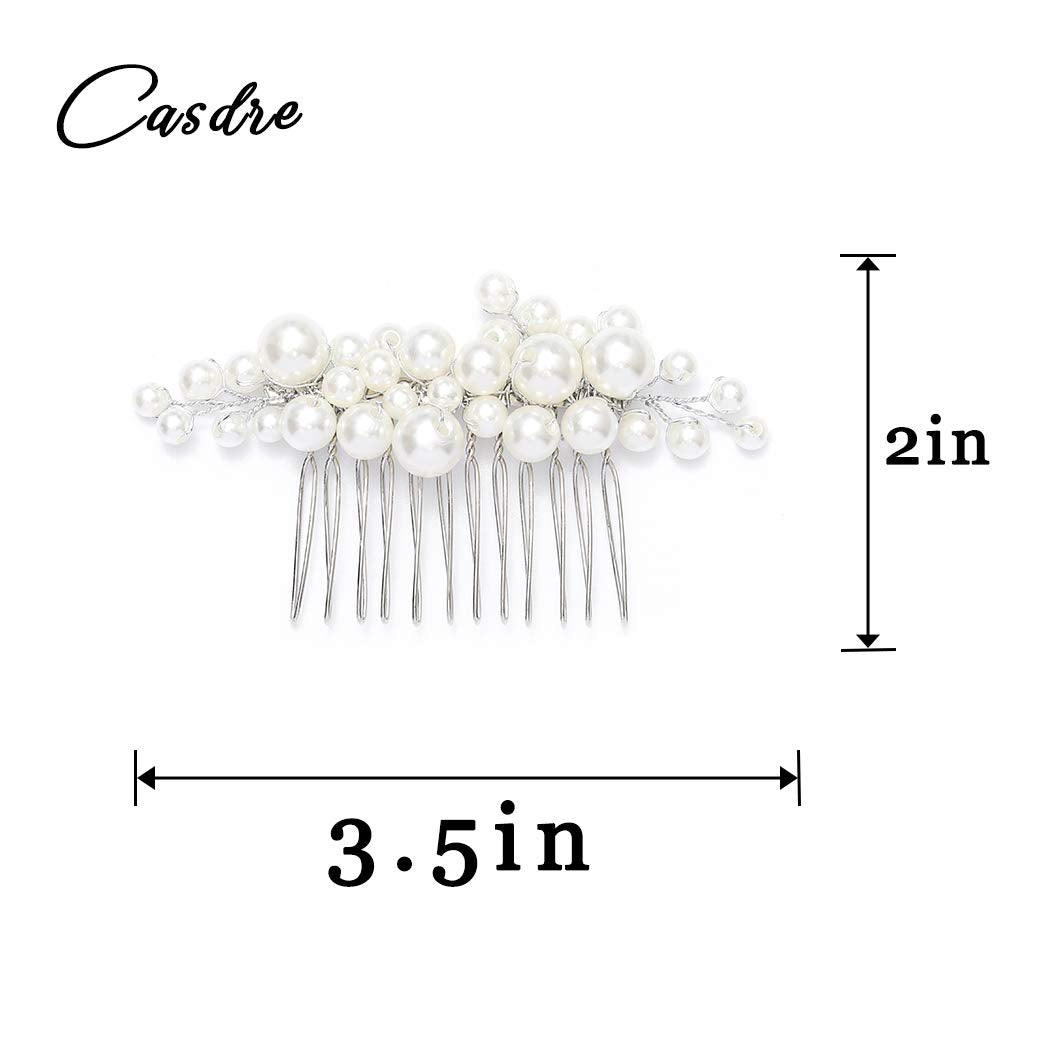 CASDRE pearl hair comb secured hairstyle for photos and celebrations