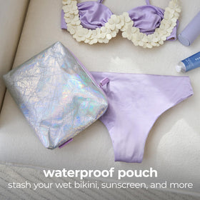 Casemate waterproof zipper pouch keeps wet items separated during beach trips.