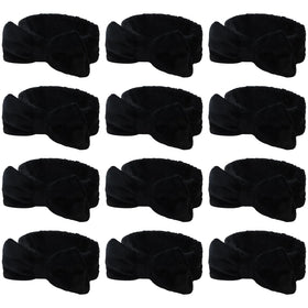 Casoty 12 piece black spa headbands keep hair tidy during skincare routines.