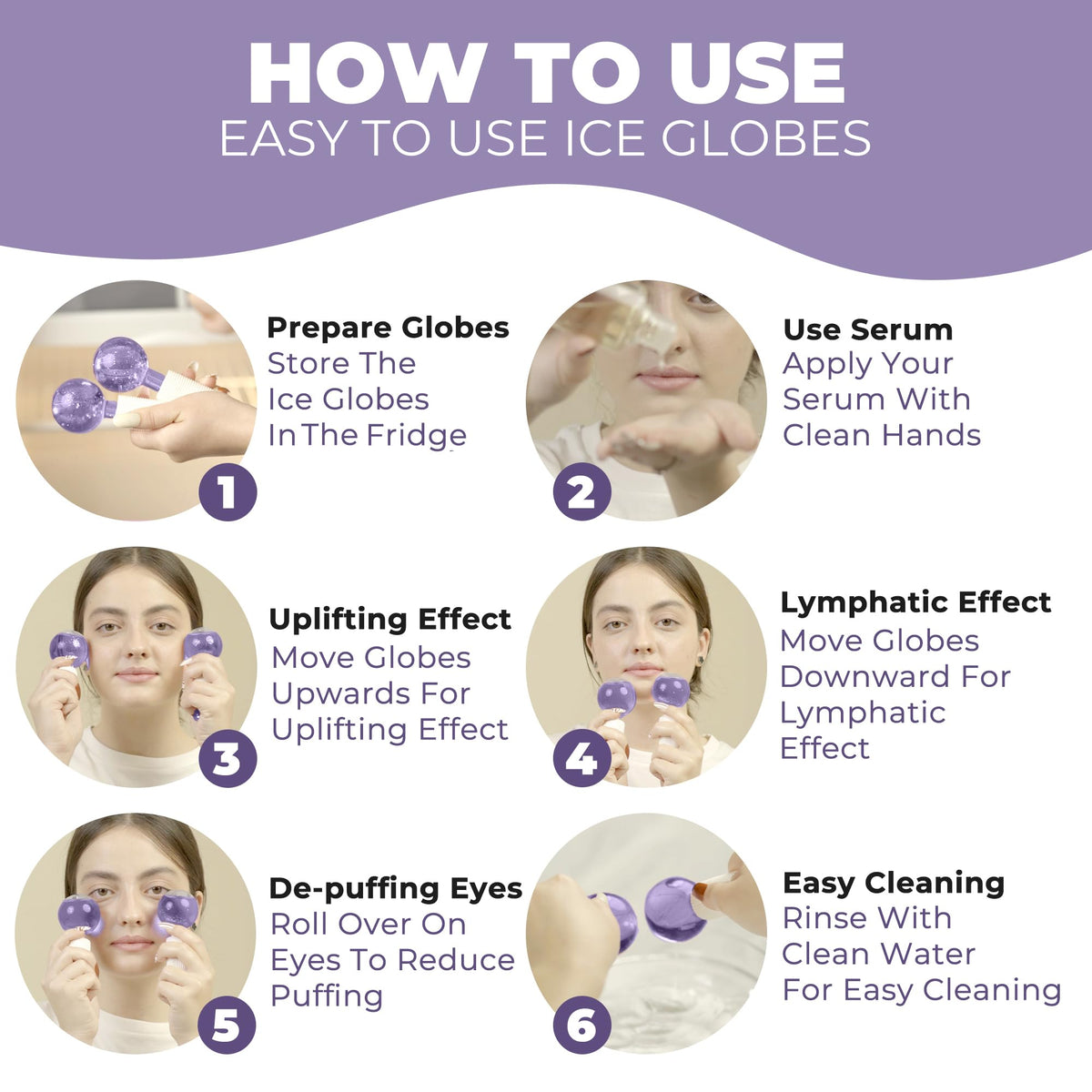 Castal Blue Ice Globes around under-eye area for swelling relief
