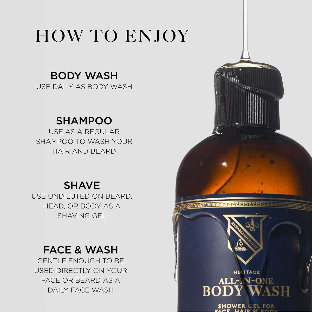 Caswell-Massey Heritage citrus herbal scent adds a fresh touch.