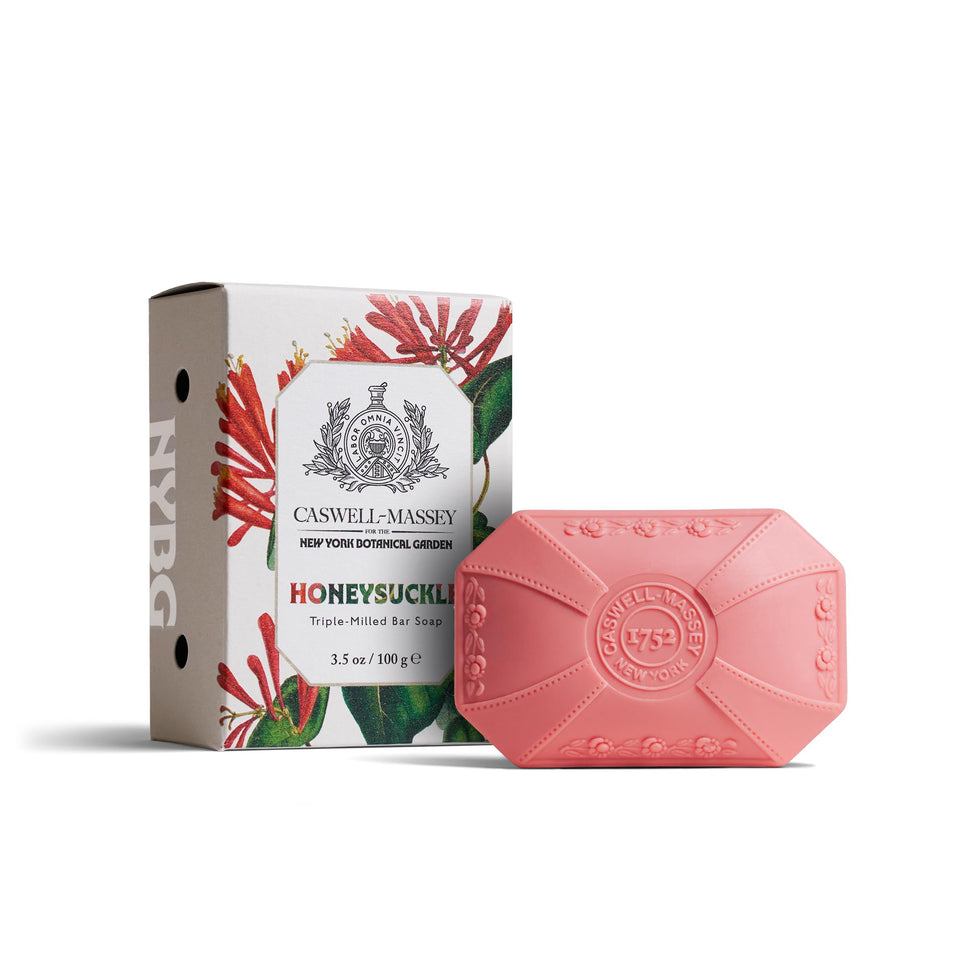 Caswell-Massey Honeysuckle soap bar wrapped for gift-ready presentation.