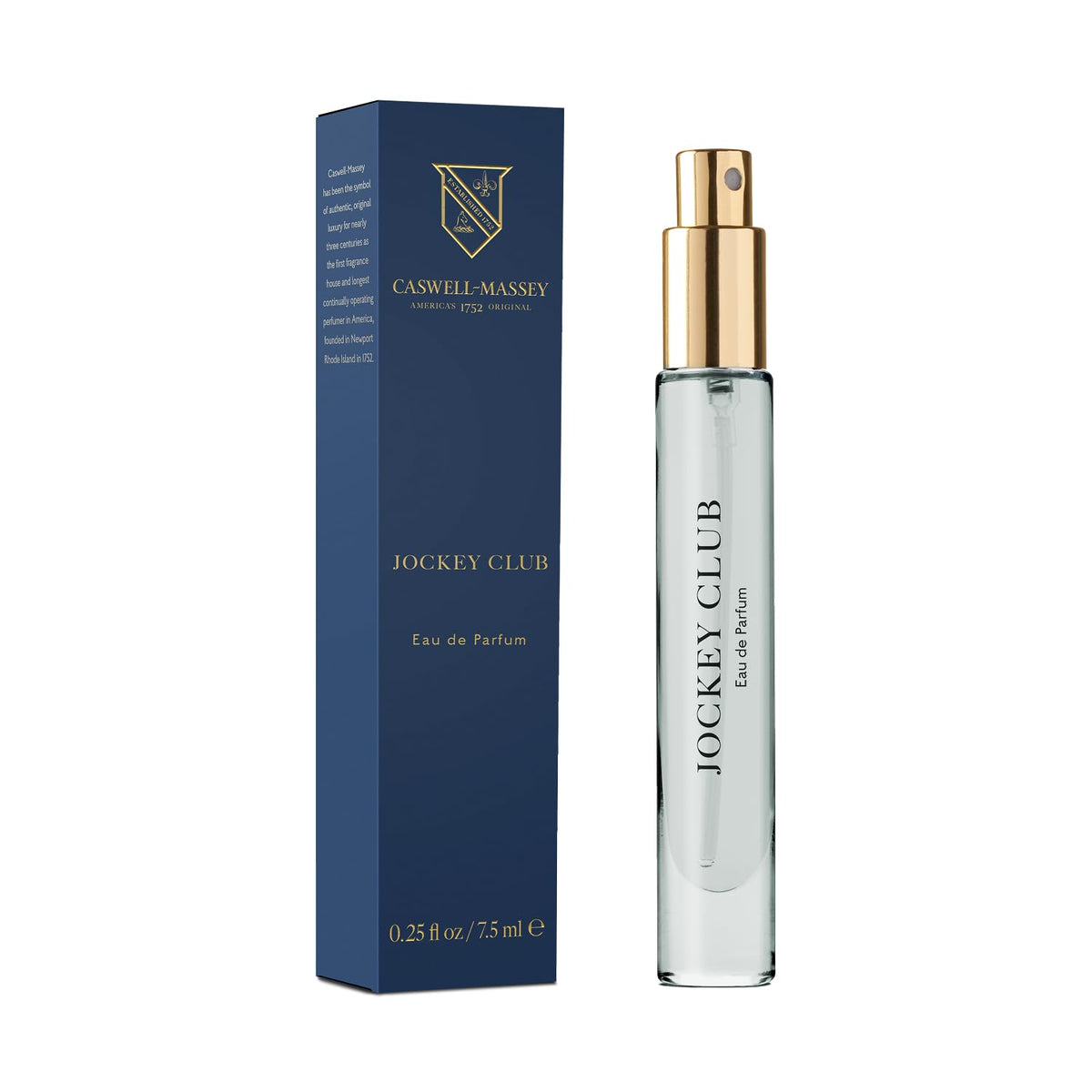 Caswell-Massey Jockey Club bottle pour highlights refined masculine florals for daily wear.