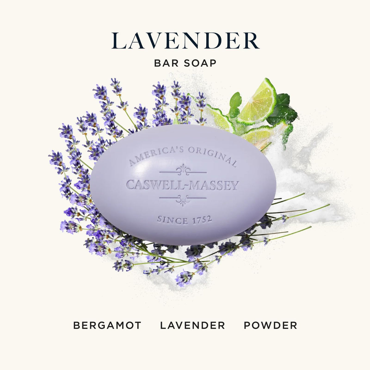Caswell-Massey Lavender bar soap lather forming for rich moisture