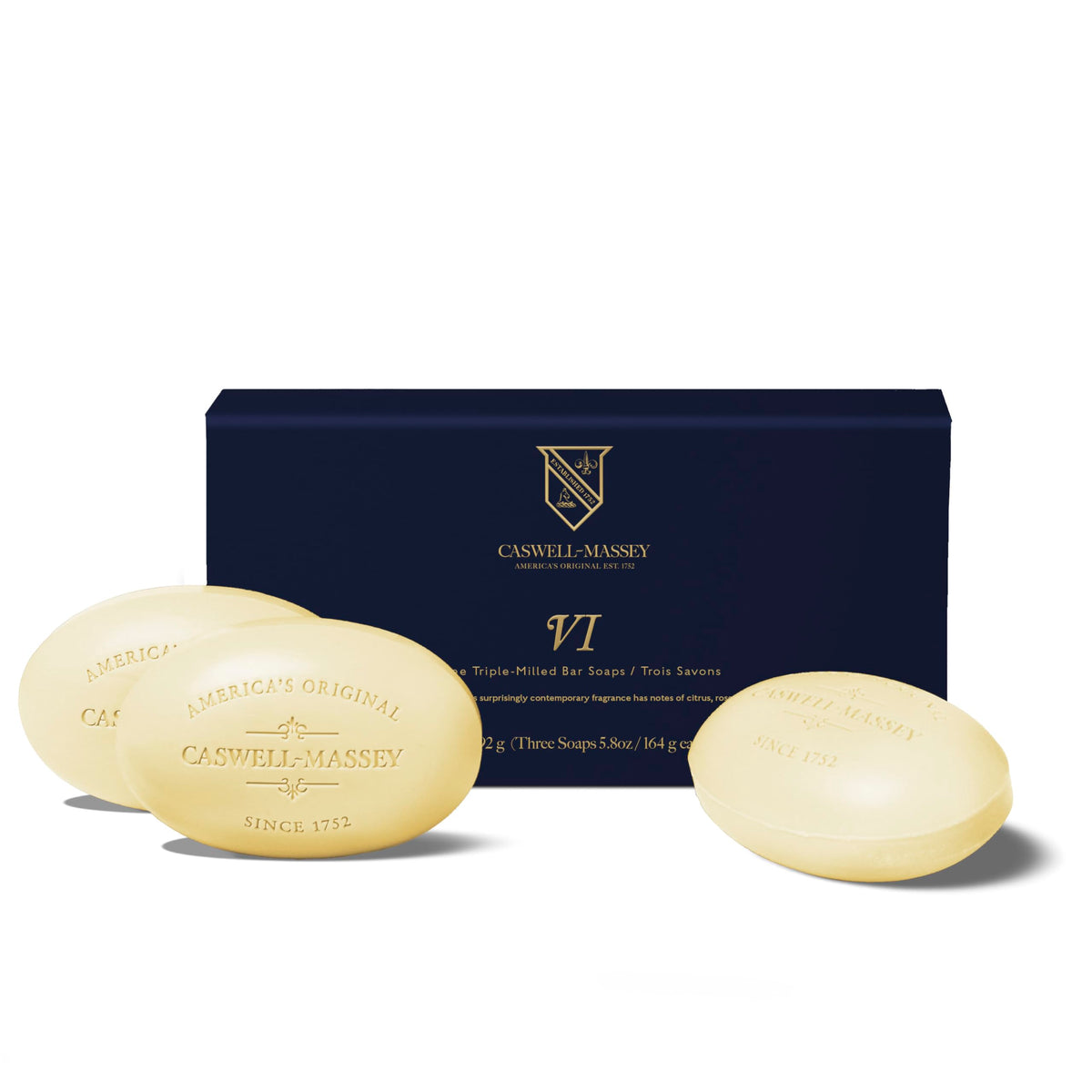 Caswell-Massey Number Six gift set packaging, elegantly presented for gifting.