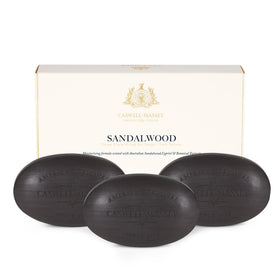 Caswell-Massey sandalwood gift set with three bars for daily cleansing