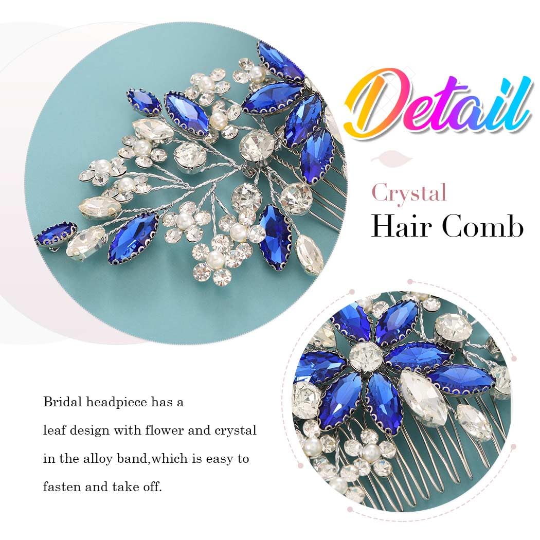 Catery blue hair accessory ideal for wedding party and evening looks