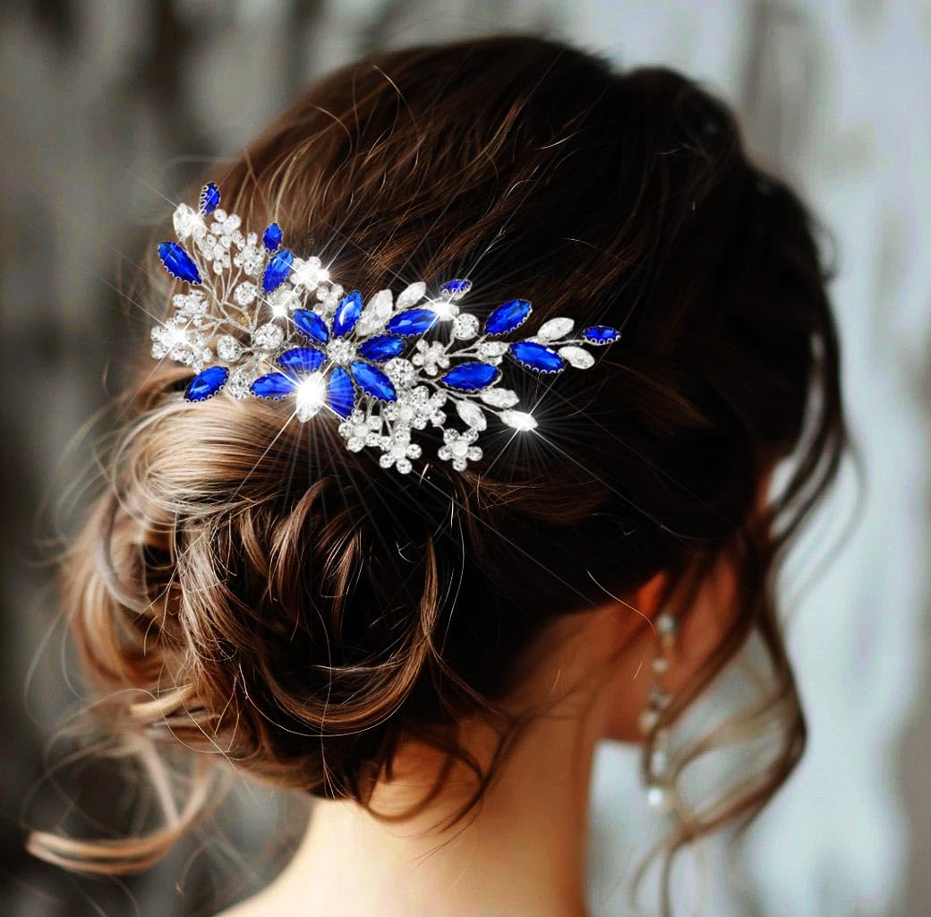 Catery bridal hair comb size 4.5 by 3.5 inches with adjustable fit