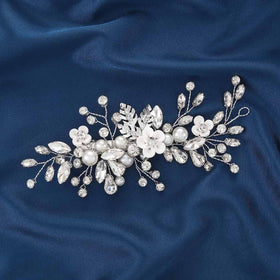Catery bridal hair piece with crystals adds elegant sparkle to updos