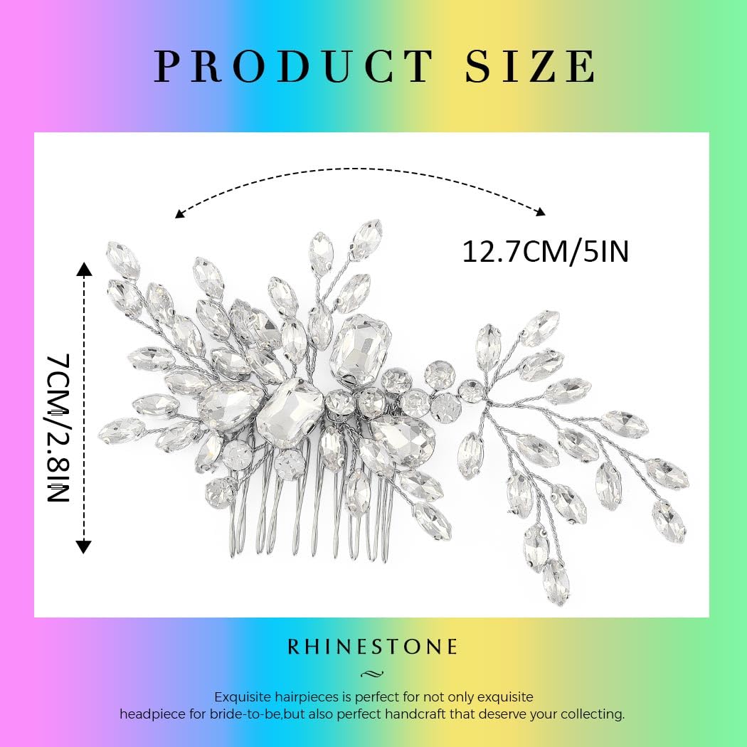 Catery bride hair comb on updo in silver for secure, stylish wear