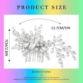 Catery bride hair comb on updo in silver for secure, stylish wear