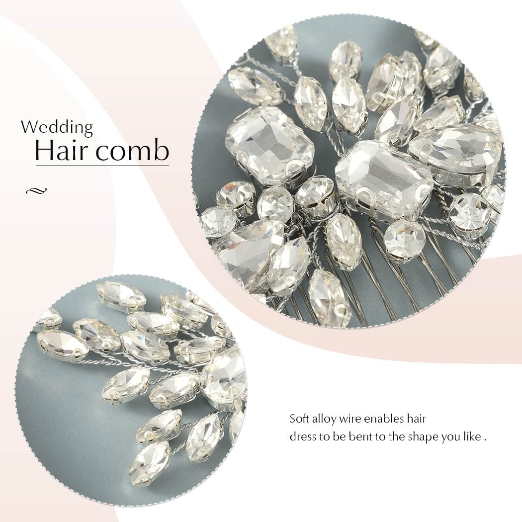 Catery bridesmaids hair clip rhinestones in silver for coordinated shimmer