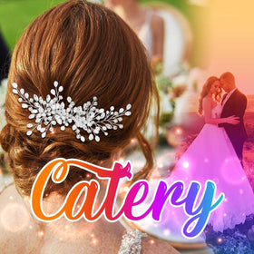 Catery bridal comb with beads shown for bridesmaid styling