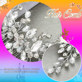 Catery Rhinestones hair comb worn on an updo for secure styling