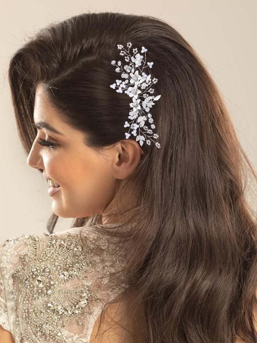 Catery wedding hair accessory with rhinestones for evening events.