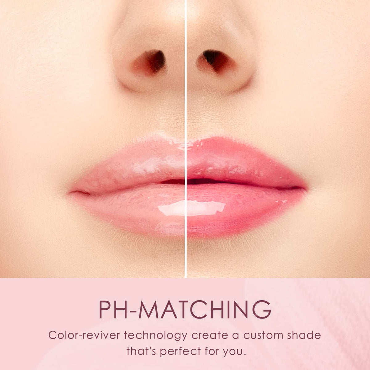 Catkin Lip Balm clear-to-pink-transition close-up captures color change effect