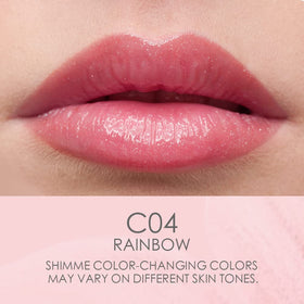 Catkin Lip Balm Color Change application shows clear-to-pink transition on lips
