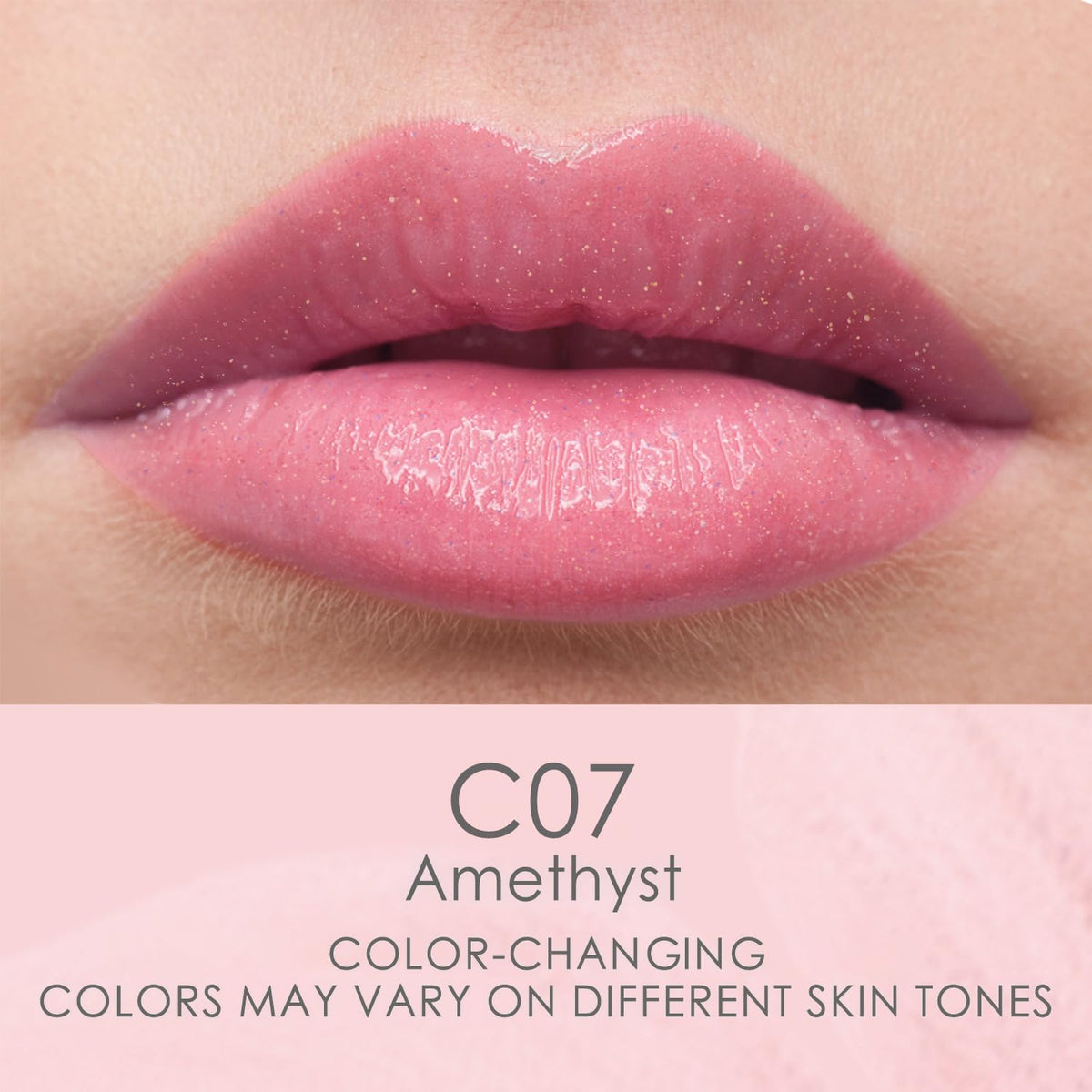 Catkin lip balm color-changing 01 case display highlighting couture packaging.