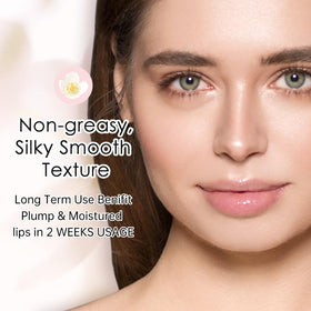 Catkin lip balm applies clear, then reveals pink tint and shimmer.